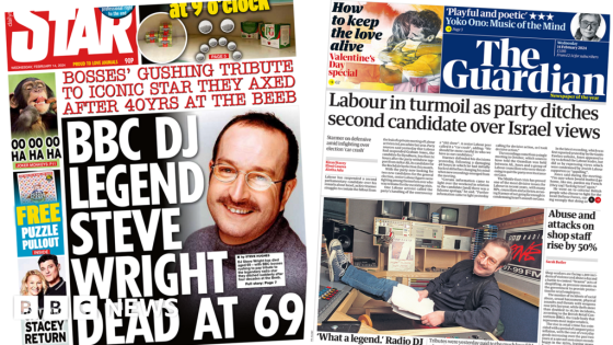 The Papers: 'BBC legend dies' and 'Labour ditches second candidate' – MASHAHER