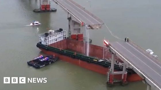 Ship rams bridge, sending cars into river in China – MASHAHER