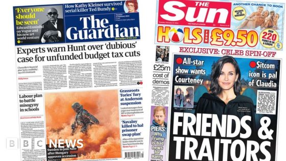 The Papers: Hunt tax cuts warning and 'from Friend to Traitor' – MASHAHER