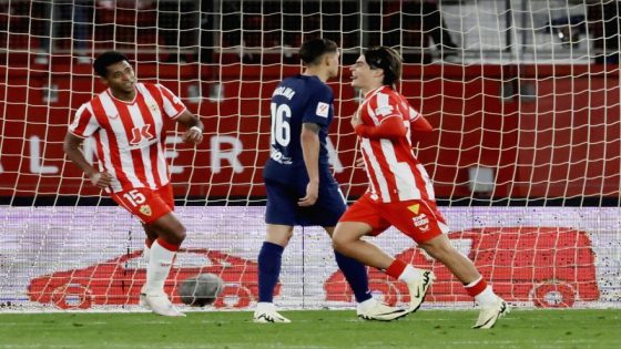 Football: Soccer-Romero scores twice as bottom side Almeria hold Atletico to a draw – MASHAHER