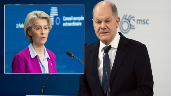 EU cracks as Olaf Scholz ‘categorically against’ Ursula von der Leyen becoming Nato chief as her ‘tough’ stance on Putin would be a ‘disadvantage’ – MASHAHER