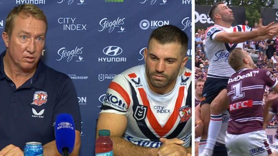 Manly controversial try, James Tedesco taken out, Roosters vs. Sea Eagles, Trent Robinson, press conference, reaction – MASHAHER