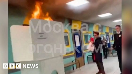 Russia election: Polling booth set on fire on voting day – MASHAHER