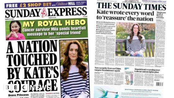 The Papers: Kate 'reassures nation' and 'murderous' Moscow attack – MASHAHER