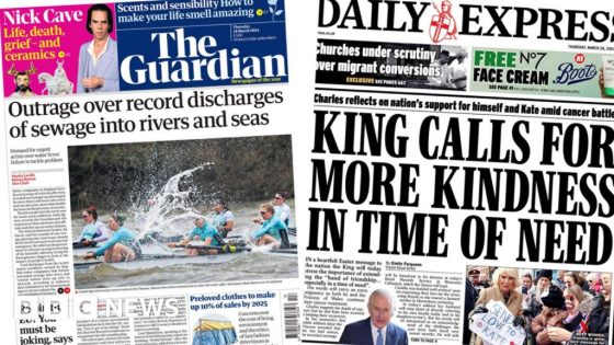 Newspaper headlines: Sewage ‘outrage’ and ‘King calls for kindness’ – MASHAHER