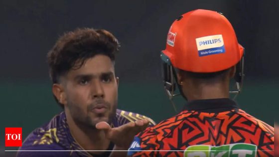 Watch: KKR’s Harshit Rana draws criticism for his ‘flying kiss’ send-off to Mayank Agarwal; fined for breach of conduct | Cricket News – MASHAHER