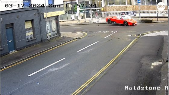 WATCH: Out-of-control Ferrari narrowly misses hitting jogger – MASHAHER