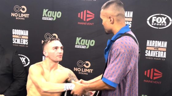 Sam Goodman def Mark Schleibs, highlights, Schleibs’ classy gesture at Goodman’s press conference, latest, updates – MASHAHER