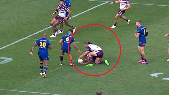 Daly Cherry-Evans knock-on missed, Reuben Garrick try, Parramatta Eels vs Manly Sea Eagles, Round 3 – MASHAHER