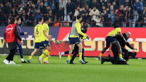 Super Lig: Trabzonspor fans storm pitch, brawl after home loss to Fenerbahce – MASHAHER