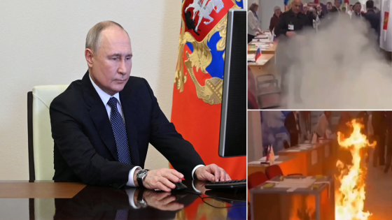 Vladimir Putin fuming after man ‘urinates on his parents’ graves’ and Russians light polling stations on fire – MASHAHER