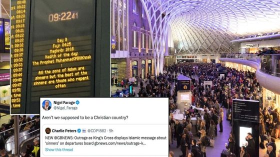 Nigel Farage furious as King’s Cross displays Islamic message on departures board – MASHAHER