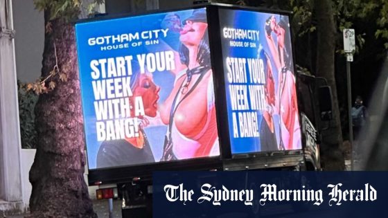 The X-rated Gotham City billboard touring the city’s CBD – MASHAHER