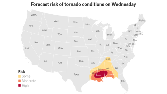 Severe Weather, and Potentially Tornadoes, Headed for Gulf Coast States – MASHAHER