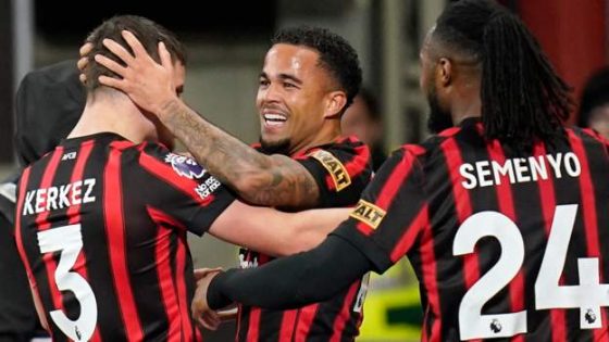 Bournemouth 1-0 Crystal Palace: Substitute Justin Kluivert hits winner for Cherries – MASHAHER