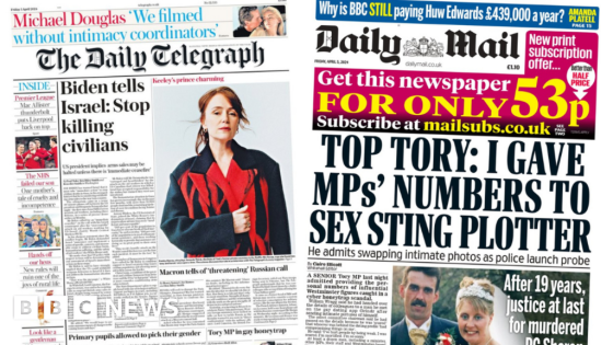 The Papers: Honeytrap of MPs and Biden's 'strongest rebuke yet' – MASHAHER