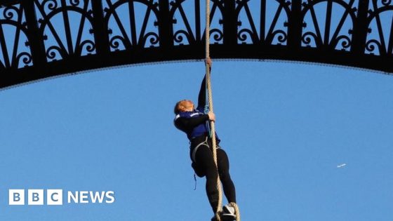 Eiffel Tower: French athlete attempts rope climbing world record – MASHAHER