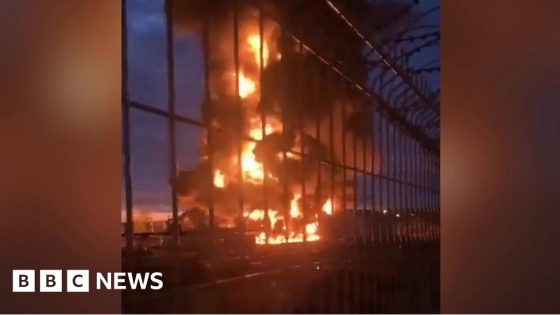 Watch: Huge fire rages at Russian oil facility – MASHAHER