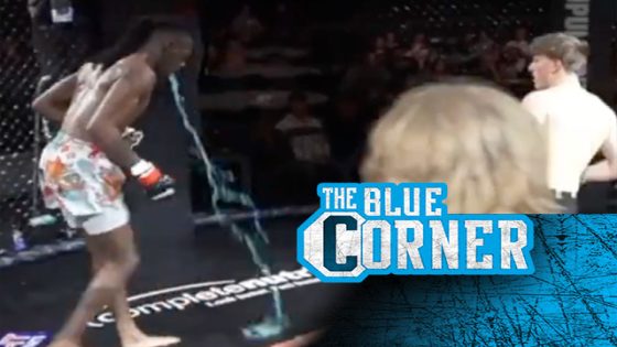 Video: MMA fighter DQ’d after projectile vomiting blue liquid in the cage – MASHAHER