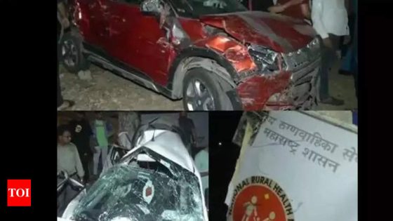 Nagpur multi-vehicle crash: Speeding container rams 12 vehicles, including ambulance, in Nagpur’s Mankapur, 4 injured | Nagpur News – MASHAHER