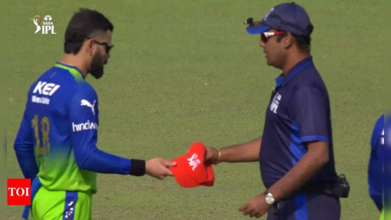 Virat Kohli: Watch: Loud cheers as ‘bowler’ Virat Kohli playfully hands his cap to umpire at Eden Gardens | Cricket News – MASHAHER