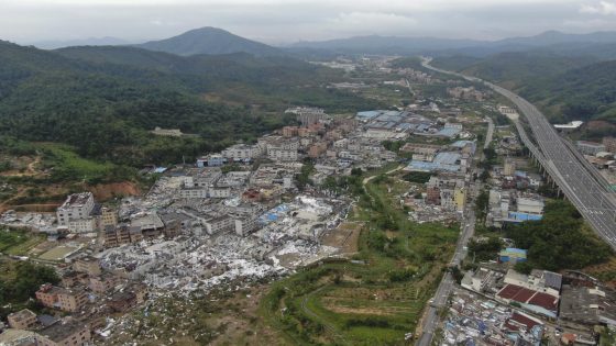 Aerial photos show wide devastation left by a deadly tornado in China’s Guangzhou – MASHAHER