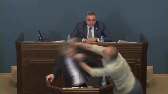 Lawmakers brawl in Georgian parliament – MASHAHER