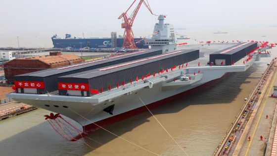 China’s newest aircraft carrier was spotted with aircraft mock-ups hinting at what its future air wing could look like – MASHAHER