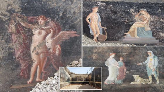 Rare Roman paintings depicting mythological characters unearthed in Pompeii 2,000 years after volcanic eruption – MASHAHER