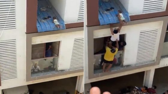 Dramatic Rescue Of Baby Stuck On Tin Roof Of Chennai Apartment – MASHAHER