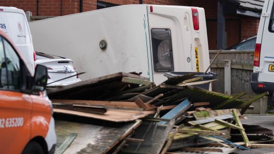 ‘Tornado’ overturns caravan and damages buildings in Staffordshire as high winds batter UK | UK News – MASHAHER