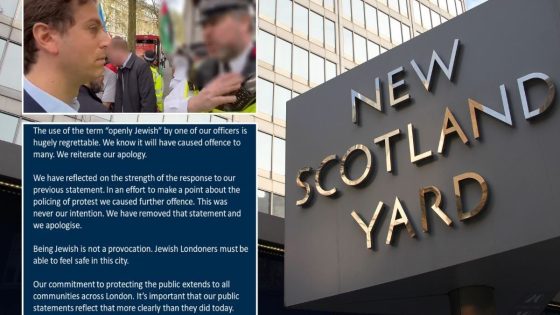 Met Police forced to delete apology and issue ANOTHER one after causing ‘further offence’ following officer calling man ‘openly jewish’ – MASHAHER