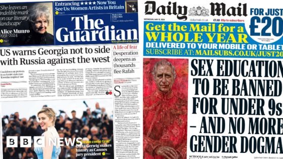 The Papers: King's new portrait and US warnings to Georgia – MASHAHER