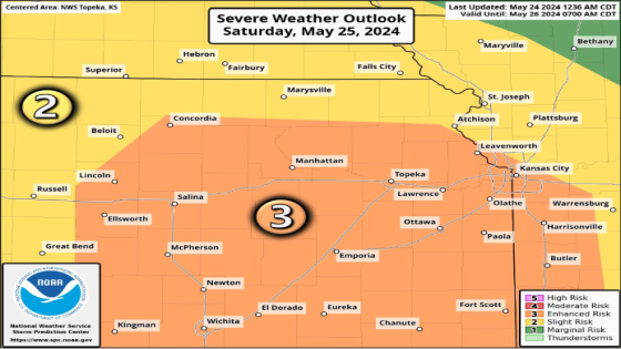 Northeast Kansas forecast to see potential Saturday for large hail, high winds, tornadoes – MASHAHER