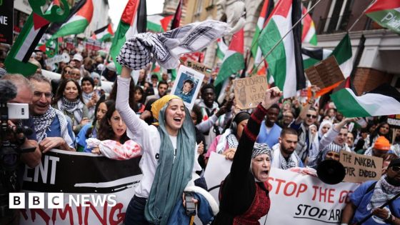 Thousands join pro-Palestinian march in London – MASHAHER