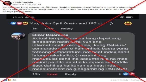 Misleading posts criticising heat index warnings spread online as Philippines swelters – MASHAHER