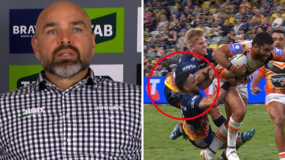 Valentine Holmes sin binned for hip drop tackle, Todd Payten reaction, video, press conference, North Queensland Cowboys vs Wests Tigers – MASHAHER