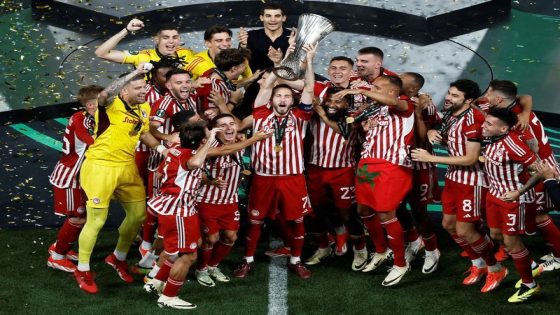 Football: Soccer-Ecstatic Olympiakos players hail team spirit for first European title win – MASHAHER