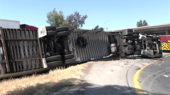 Big rig hauling cherries overturns on Fresno highway – MASHAHER