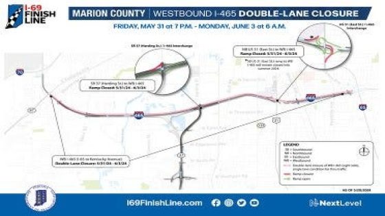 Multiple I-465 lane and ramp closures starting in Marion County this week – MASHAHER