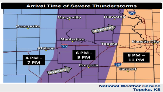 Storms expected to hit eastern Kansas on Monday may bring tornadoes, hail and high winds – MASHAHER