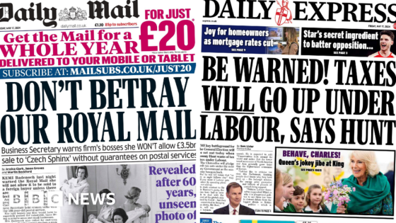 The Papers: Hunt's Labour warning and new Royal images – MASHAHER