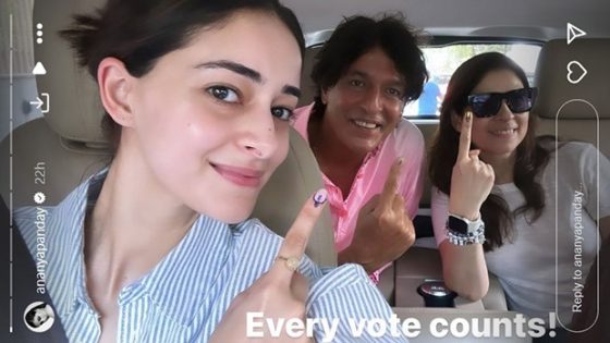 Ananya Panday flaunts her inked finger after participating in Lok Sabha Elections 2024 2024 : Bollywood News – MASHAHER