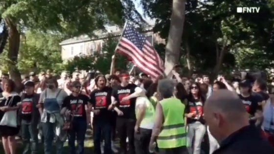 Rutgers students with American flag counter anti-Israel protest with ‘USA!’ chants – MASHAHER