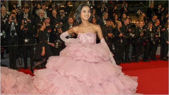 Delhi fashion influencer Nancy Tyagi dazzles in self-stitched 20kg gown for Cannes debut – MASHAHER