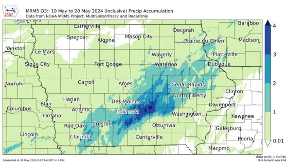 How much rain did Des Moines get last night? Here are the rainfall totals for Iowa – MASHAHER