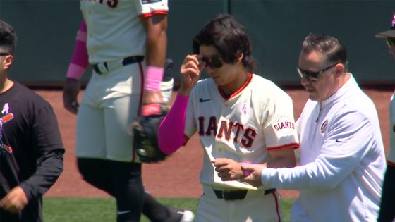 Lee exits Giants-Reds game after colliding with outfield wall – MASHAHER