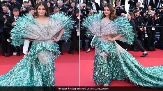 Aishwarya Rai Lights Up The Red Carpet In A Glitzy Falguni Shane Peacock Gown – MASHAHER