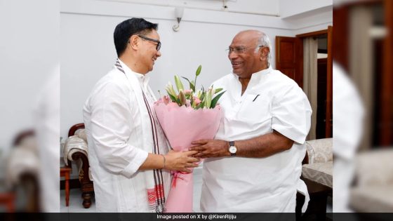 Parliamentary Affairs Minister Kiren Rijiju Calls On Congress Chief M Kharge – MASHAHER