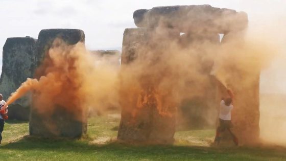 Third person arrested after Stonehenge sprayed with orange paint powder | UK News – MASHAHER